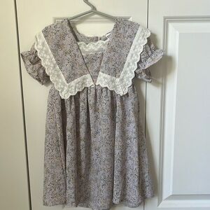 Purple floral with lace neck